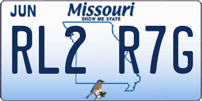 MO license plate RL2R7G
