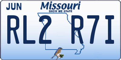 MO license plate RL2R7I