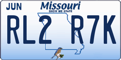 MO license plate RL2R7K