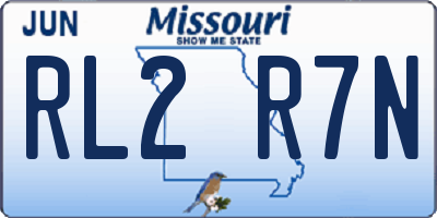 MO license plate RL2R7N