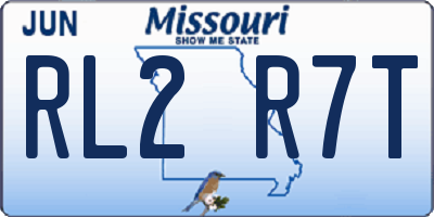 MO license plate RL2R7T
