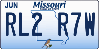 MO license plate RL2R7W
