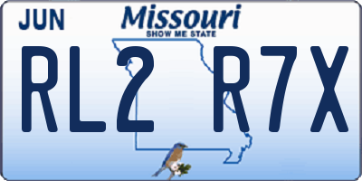 MO license plate RL2R7X