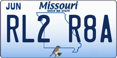 MO license plate RL2R8A