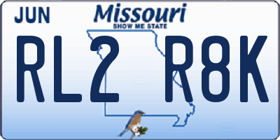 MO license plate RL2R8K
