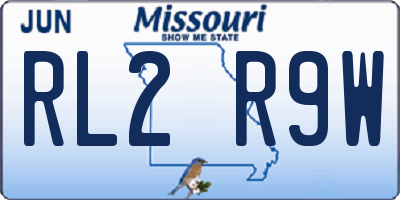 MO license plate RL2R9W