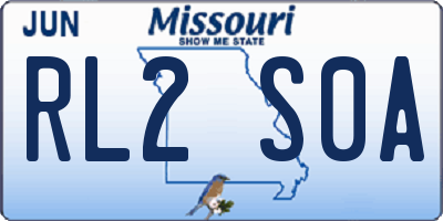 MO license plate RL2S0A