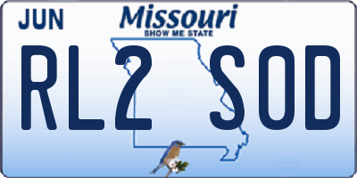 MO license plate RL2S0D