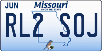 MO license plate RL2S0J
