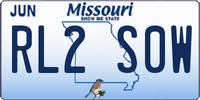 MO license plate RL2S0W