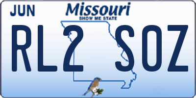 MO license plate RL2S0Z