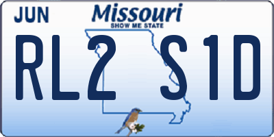 MO license plate RL2S1D