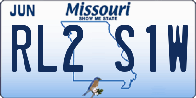 MO license plate RL2S1W