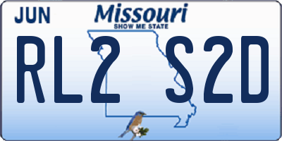 MO license plate RL2S2D