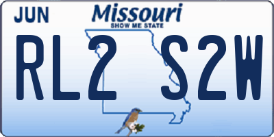 MO license plate RL2S2W