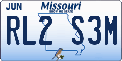 MO license plate RL2S3M