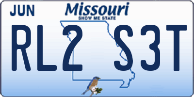 MO license plate RL2S3T