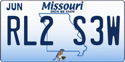 MO license plate RL2S3W