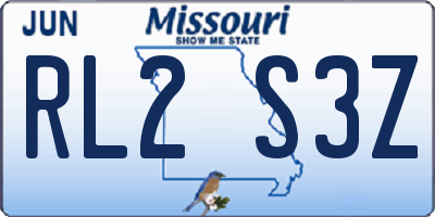 MO license plate RL2S3Z