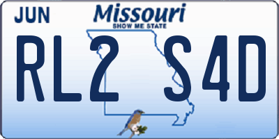 MO license plate RL2S4D