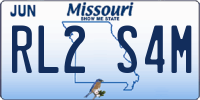 MO license plate RL2S4M