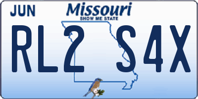 MO license plate RL2S4X