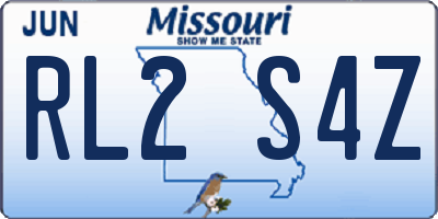 MO license plate RL2S4Z
