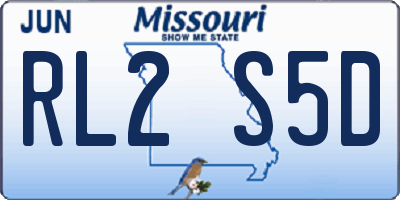 MO license plate RL2S5D