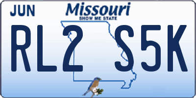 MO license plate RL2S5K
