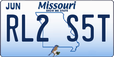 MO license plate RL2S5T