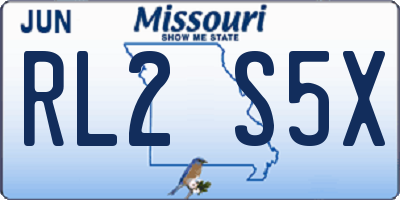 MO license plate RL2S5X