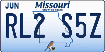MO license plate RL2S5Z