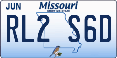 MO license plate RL2S6D