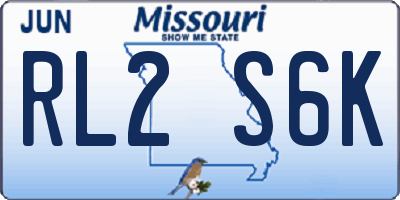 MO license plate RL2S6K