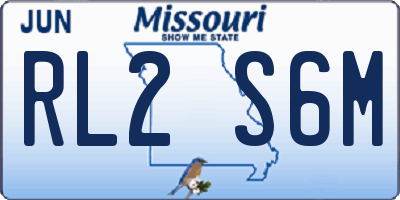 MO license plate RL2S6M