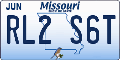 MO license plate RL2S6T