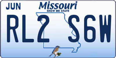 MO license plate RL2S6W