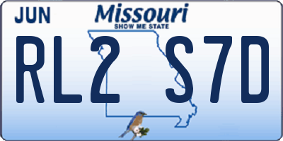 MO license plate RL2S7D