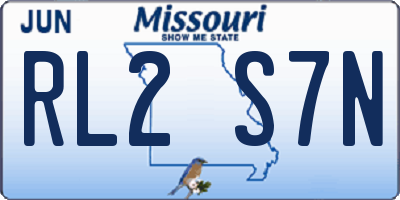 MO license plate RL2S7N