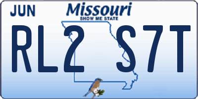 MO license plate RL2S7T