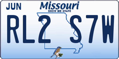 MO license plate RL2S7W