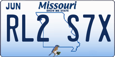 MO license plate RL2S7X
