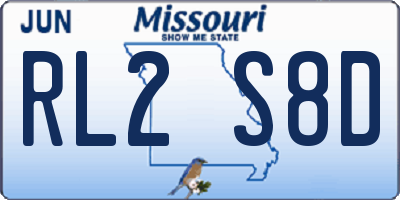 MO license plate RL2S8D