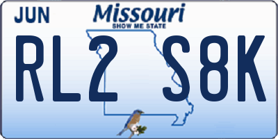 MO license plate RL2S8K