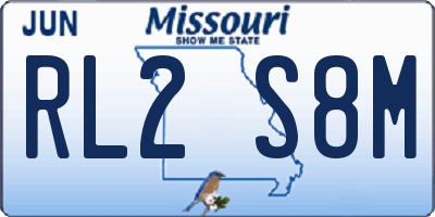 MO license plate RL2S8M