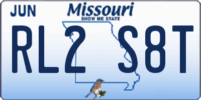 MO license plate RL2S8T