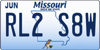 MO license plate RL2S8W