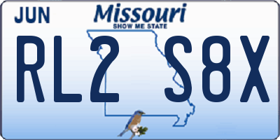 MO license plate RL2S8X