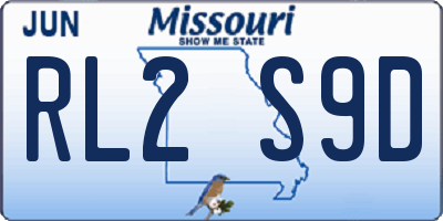 MO license plate RL2S9D