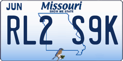 MO license plate RL2S9K